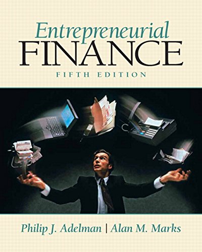 Entrepreneurial Finance Adelman, Philip J and Marks, Alan M