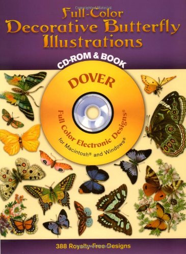 FullColor Decorative Butterfly Illustrations CDROM and Book Dover Electronic Clip Art Dover Publications Inc