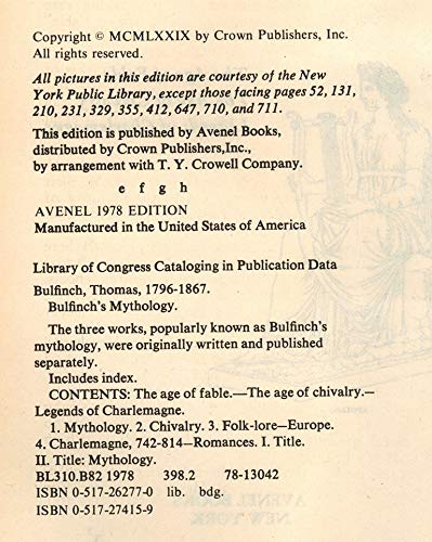 Bulfinch's Mythology