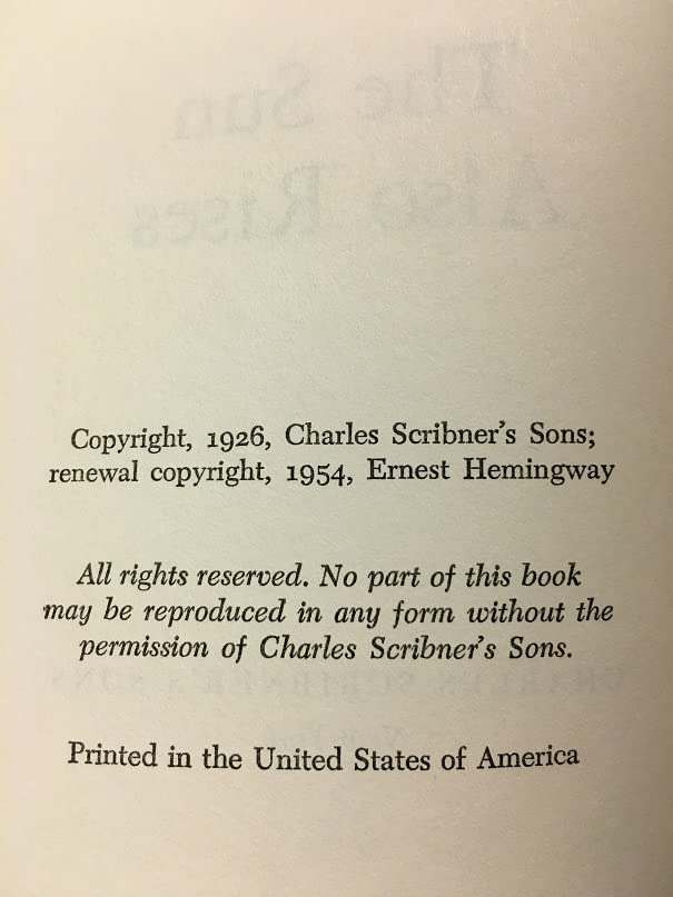 By Ernest Hemingway The Sun Also Rises