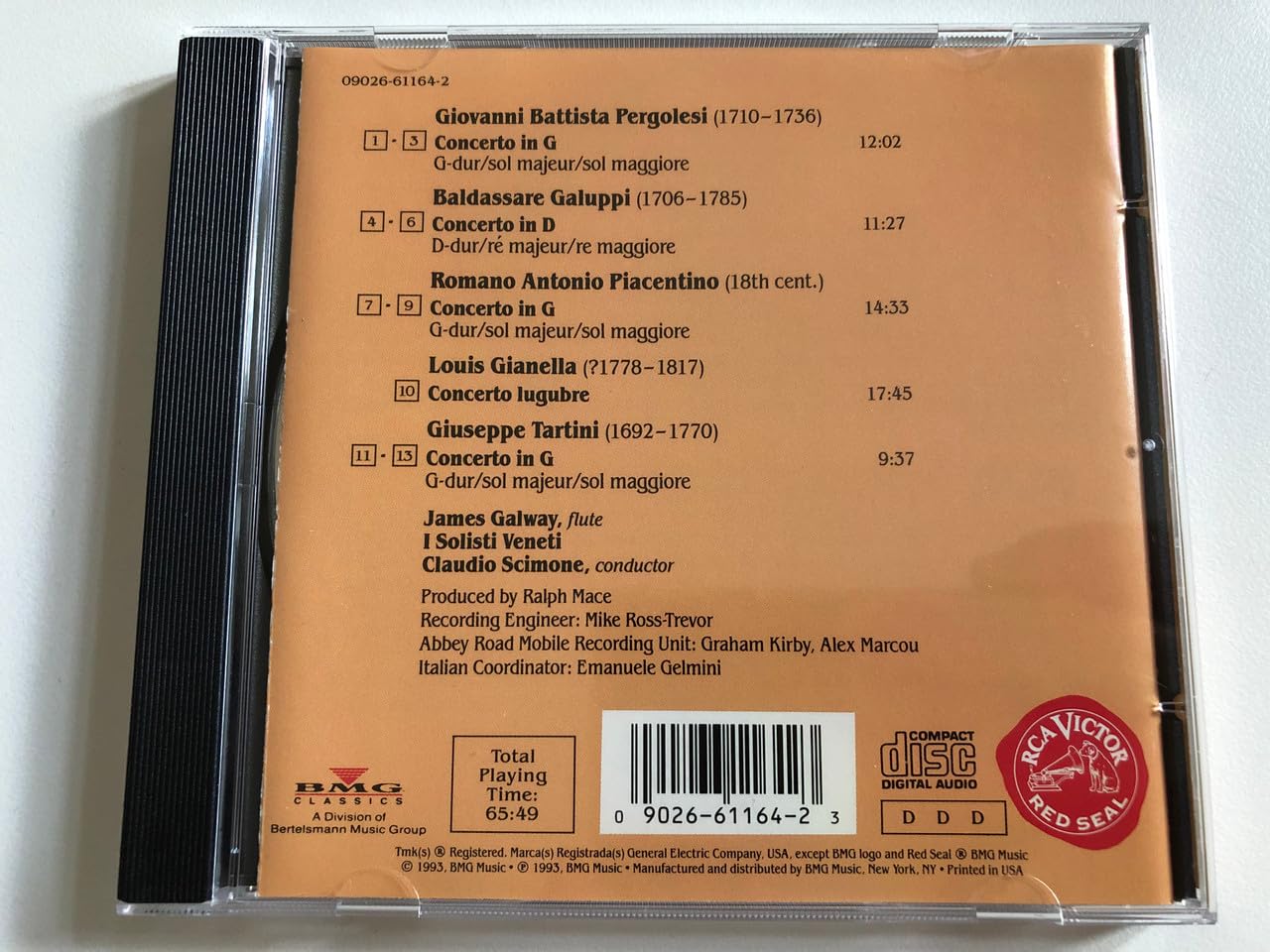 Pergolesi/Galuppi/Piacentino/Gianella/Tartini/: Italian Flute Concertos