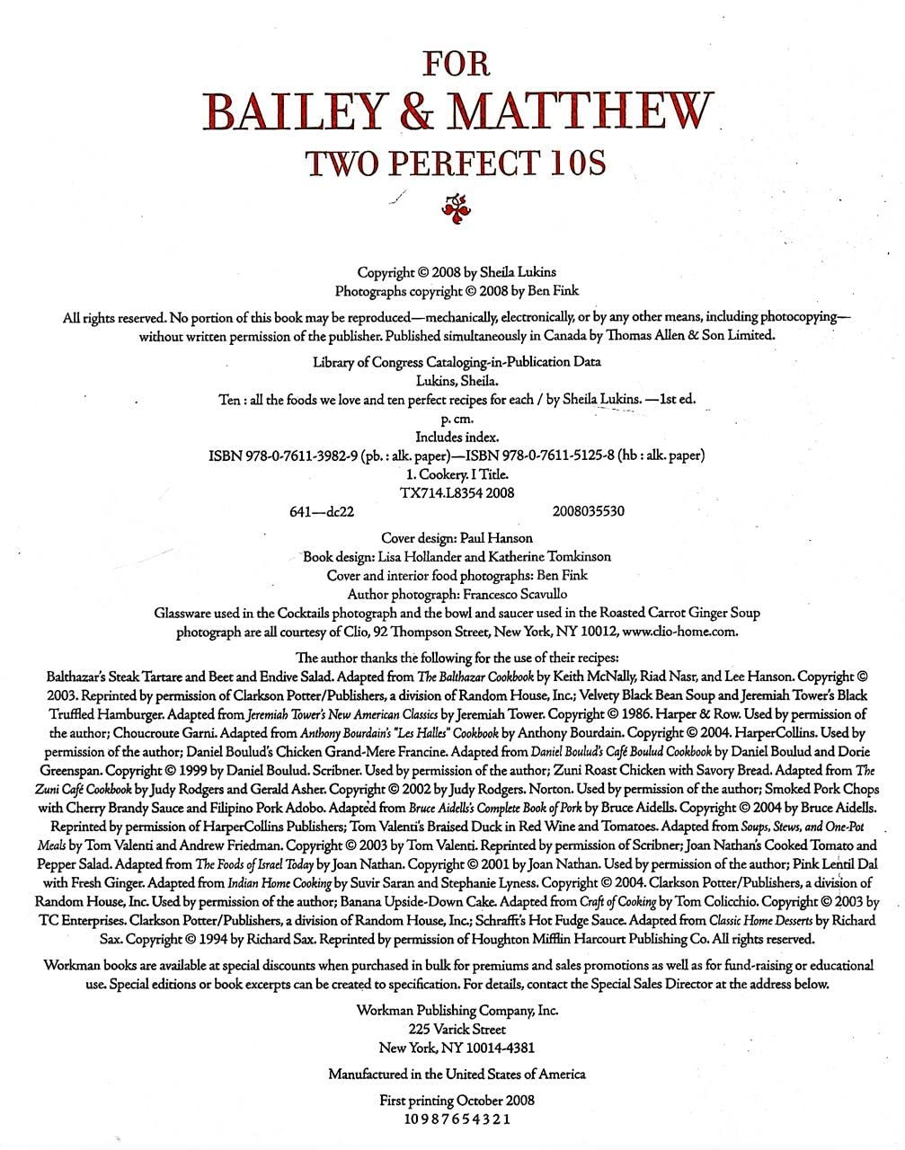 Ten: All the Foods We Love and 10 Perfect Recipes for Each