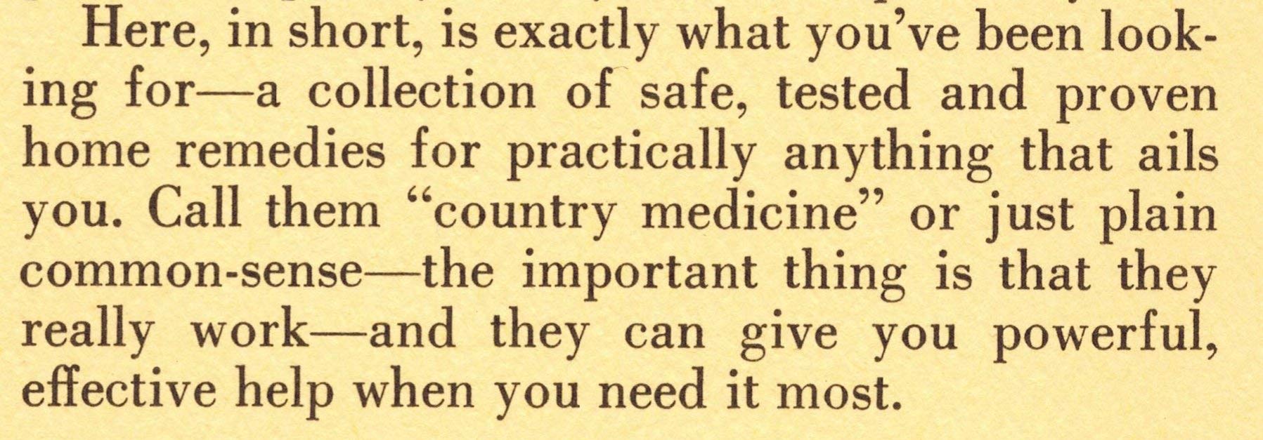 A Country Doctor's Common Sense Health Manual