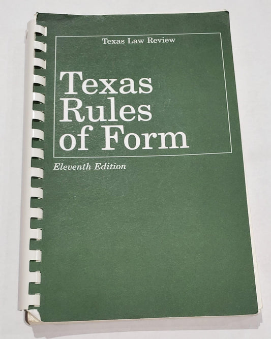 Texas Rules of Form [Paperback] Texas Law Review Association