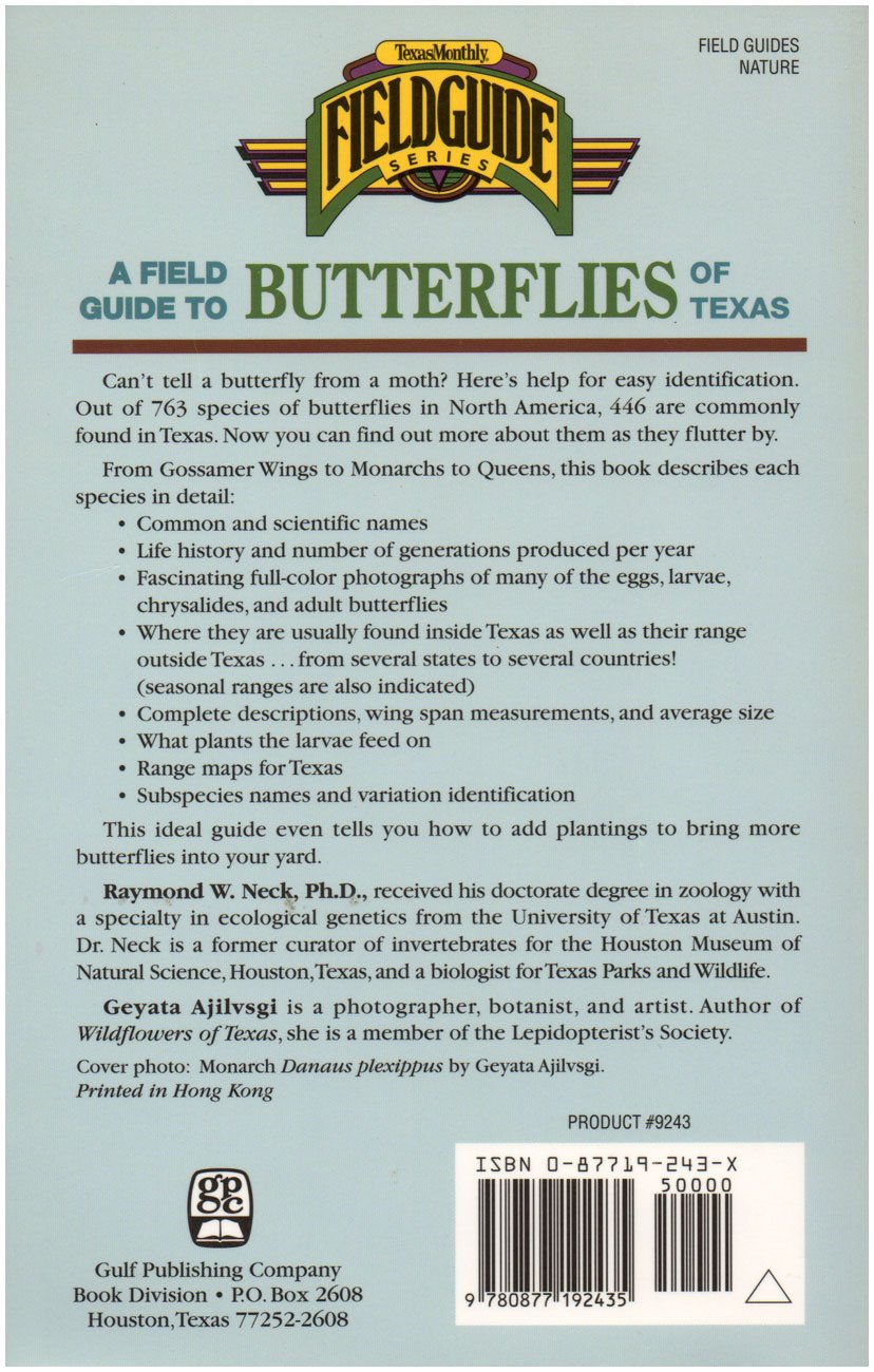 A Field Guide to Butterflies of Texas (Texas Monthly Field Guide Series)