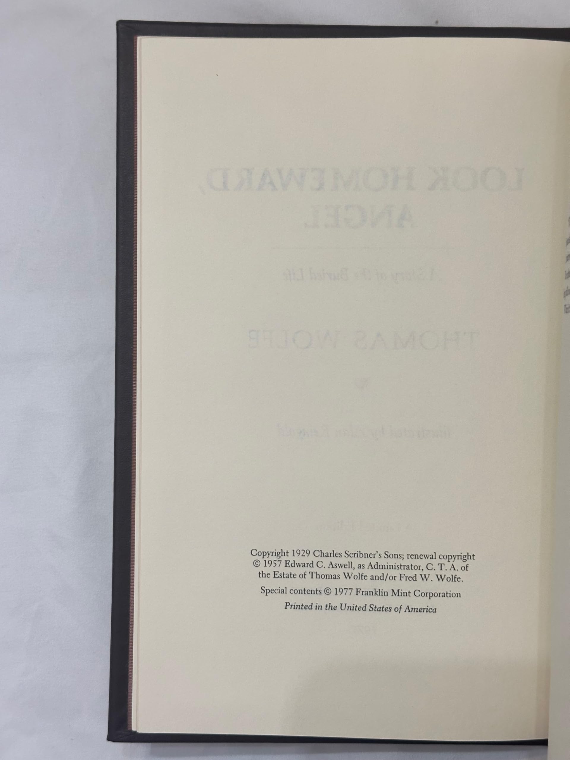 Look Homeward, Angel [Franklin Library Limited Edition] [Leather Bound]
