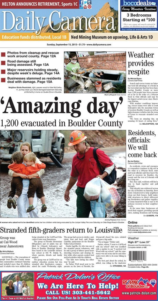 A Thousand-Year Rain: The Historic Flood of 2013 in Boulder and Larimer Counties