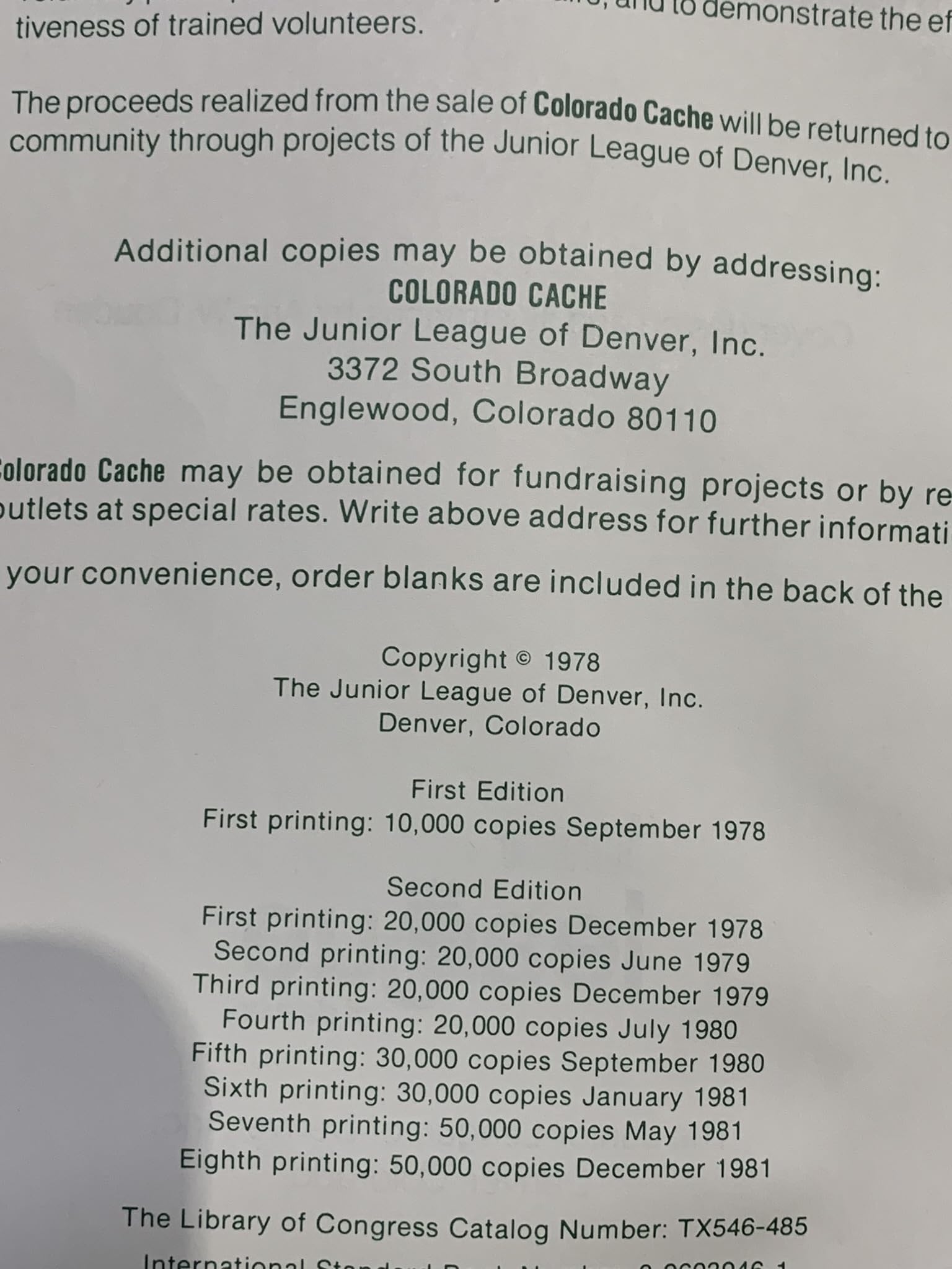 Colorado Cache Cookbook: A Goldmine of Recipes