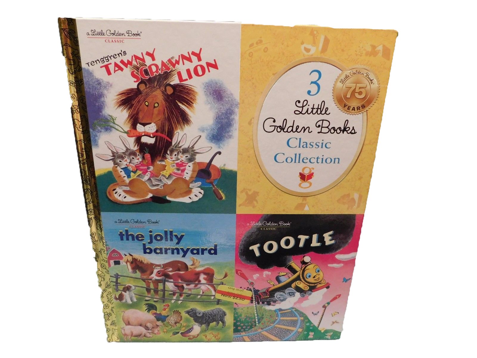 Little Golden Books:Tawny Scrawny Lion, Tootle and TheJolly Barnyard with Tawny Scrawny Lion Plush Toy