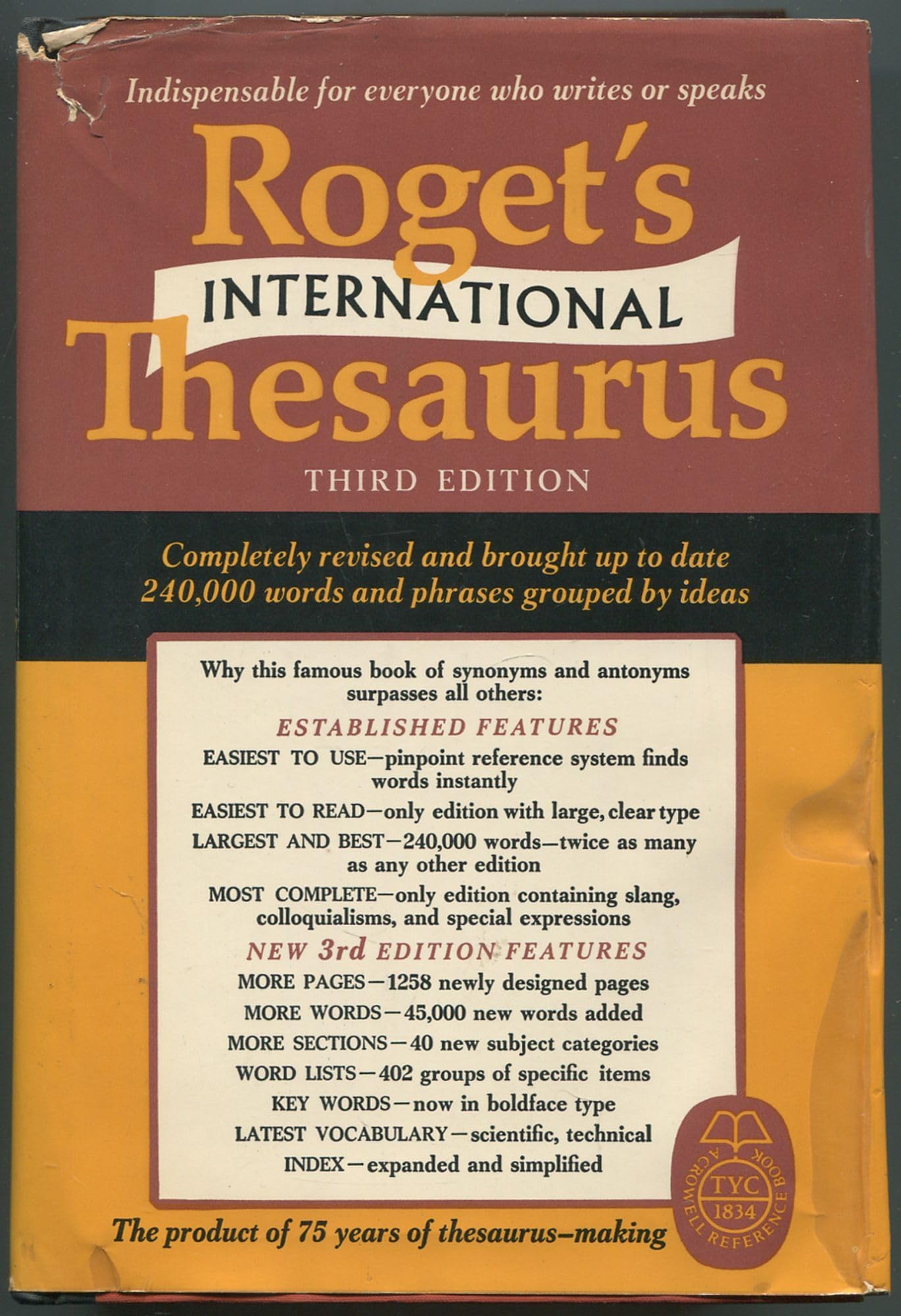 Roget's International Thesaurus: Third Edition