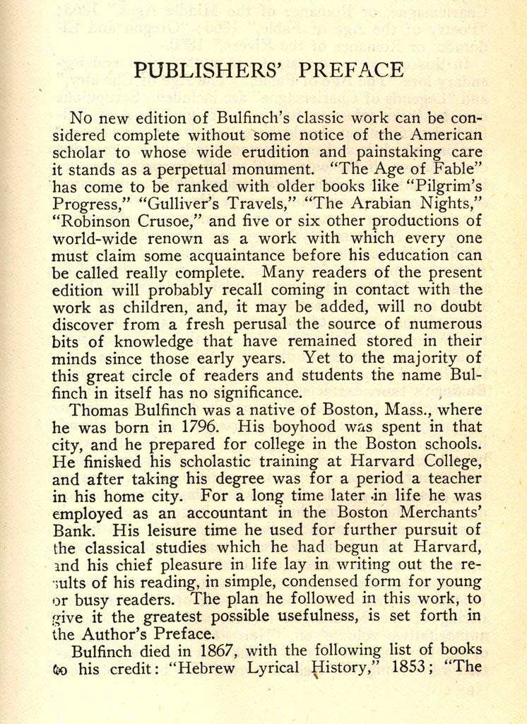 Bulfinch's Mythology