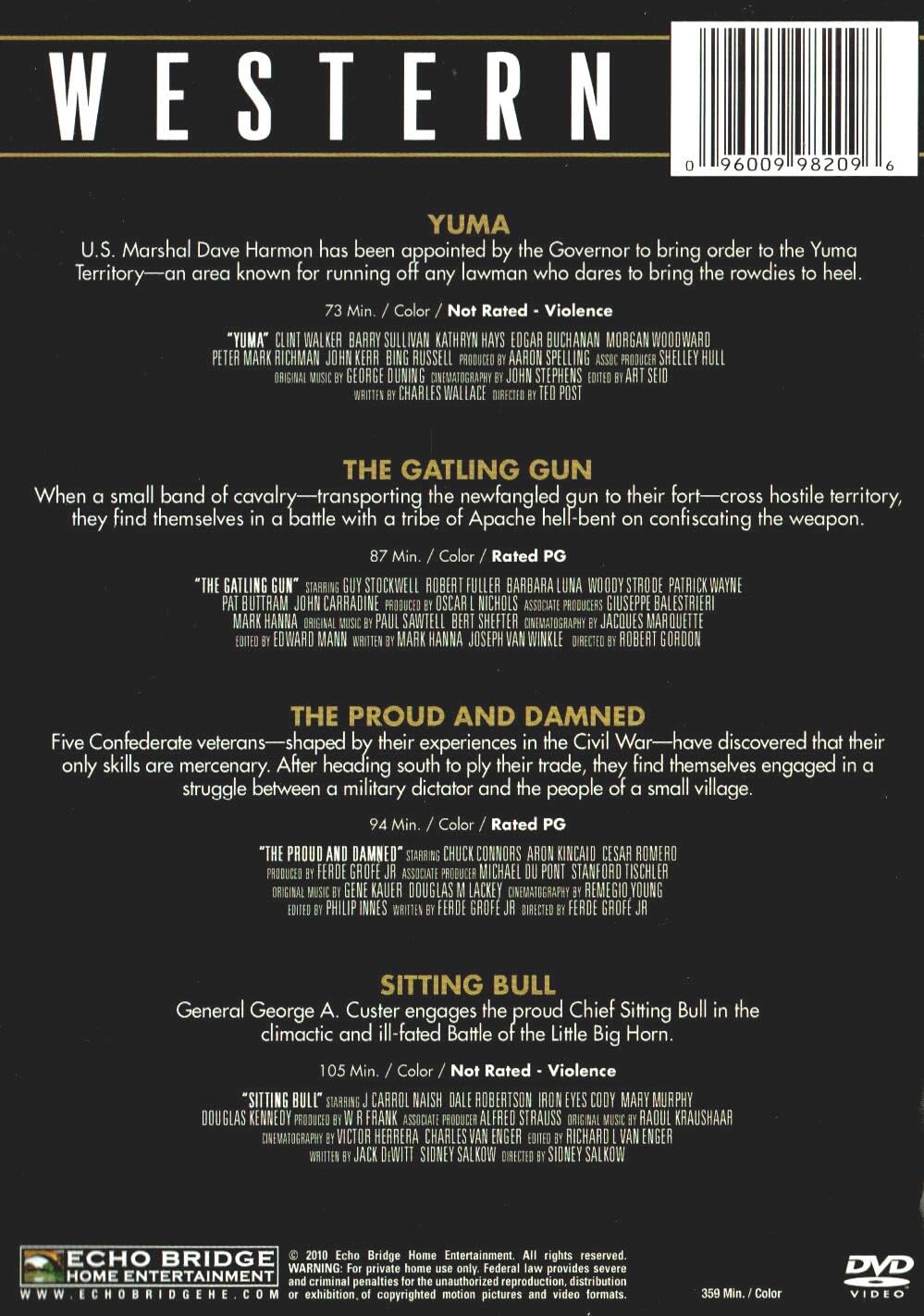 4 Films Western Collector's Set (Yuma / The Gatling Gun / The Proud and the Damned / Sitting Bull)