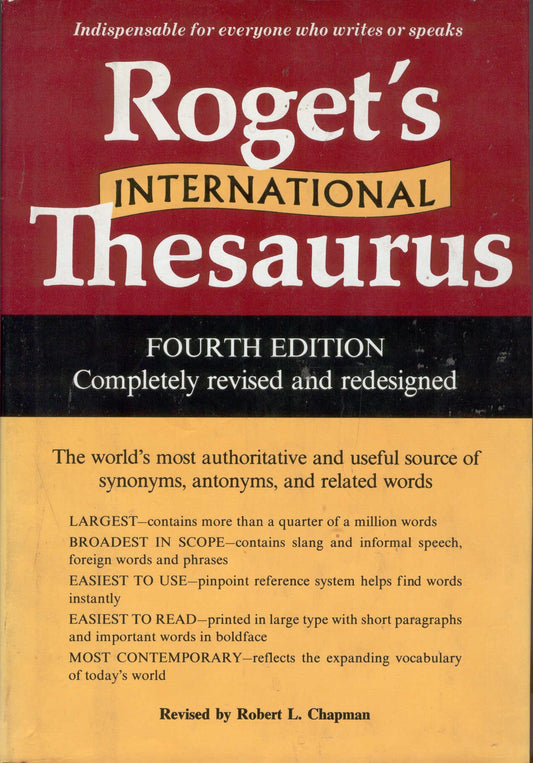 Rogets International Thesaurus Harper Colophon Books Peter Mark Roget and Robert L Chapman