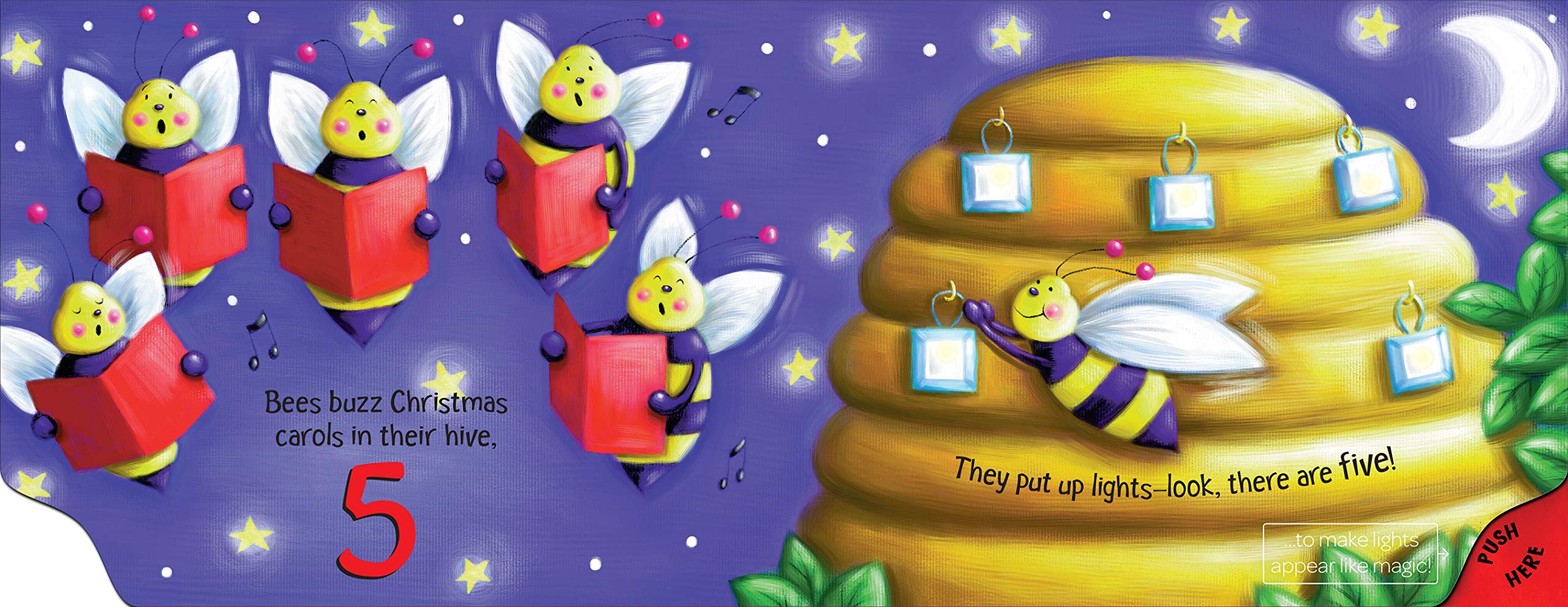 Bendon Piggy Toes Press Ten Christmas Lights Light Up Storybook 56724, Multicolor