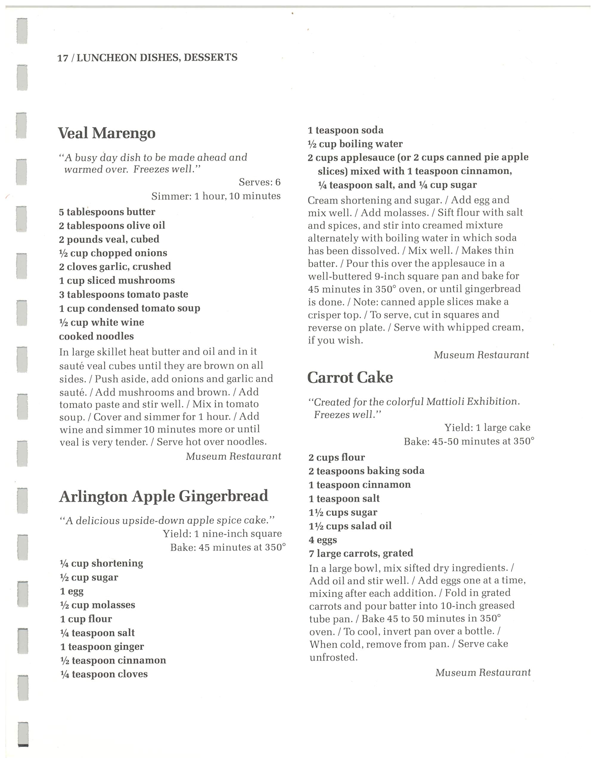 Fine Arts Cookbook Number One
