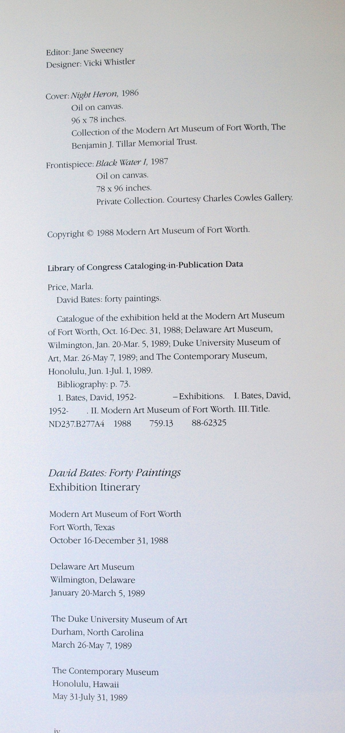 David Bates: Forty Paintings