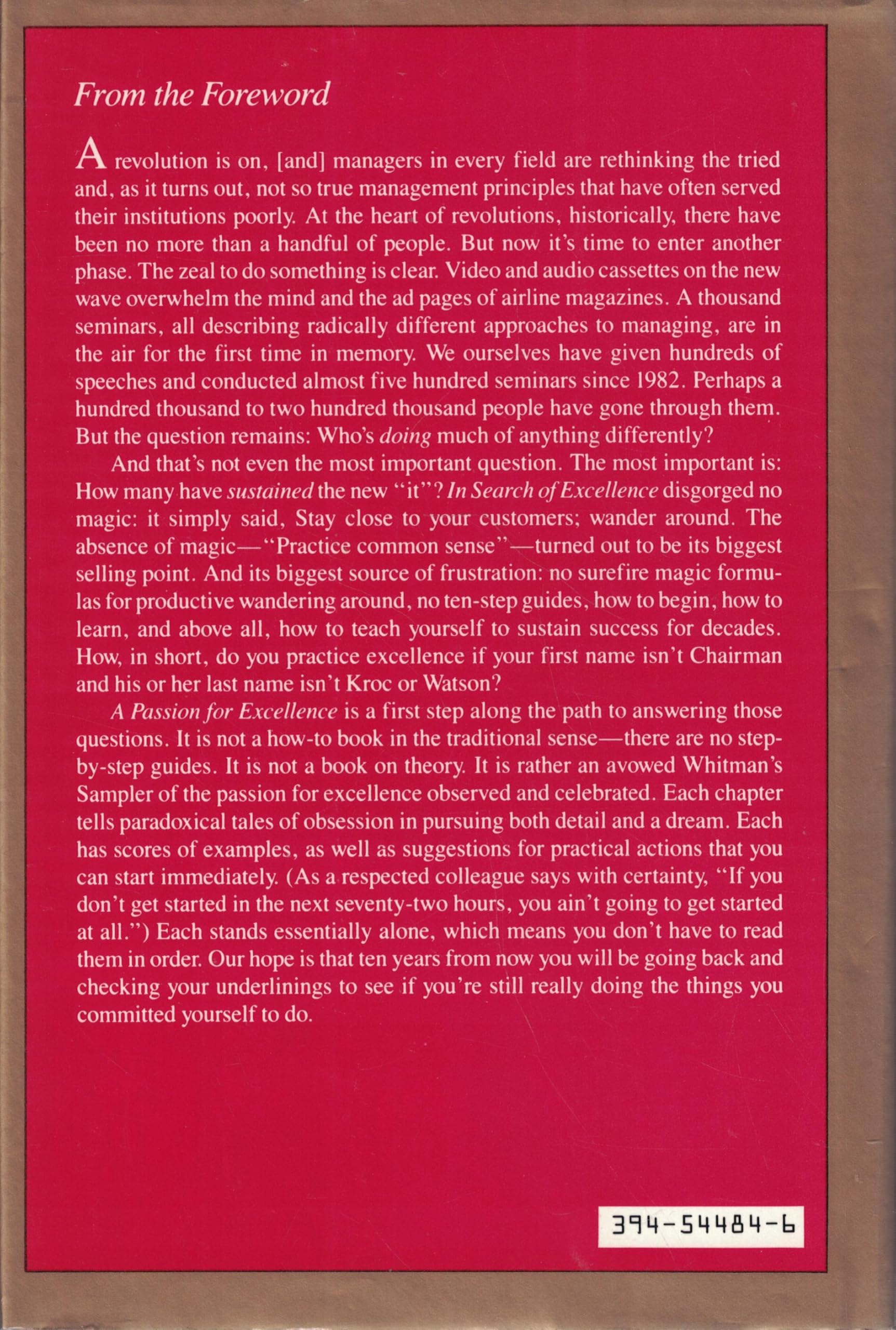 A Passion For Excellence: The Leadership Difference