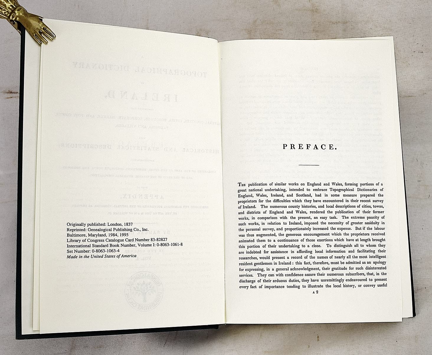 A Topographical Dictionary of Ireland 2 vols.