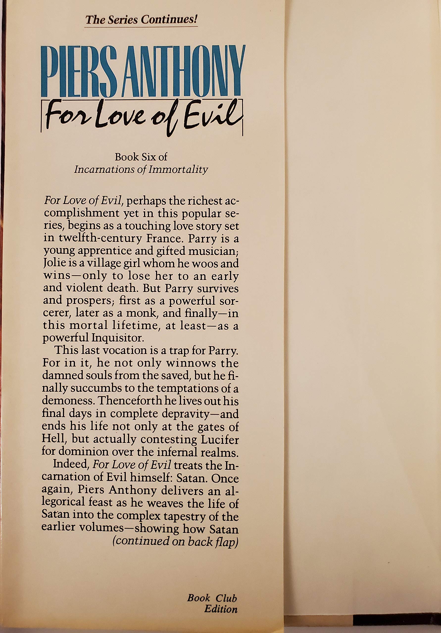 For Love of Evil (Incarnations of Immortality)