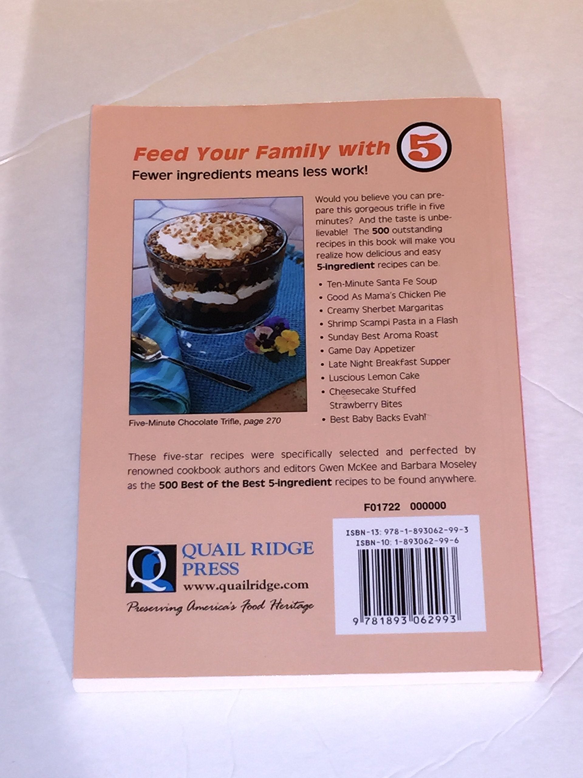 500 Fast & Fabulous 5-Star 5-Ingredient Recipes Cookbook