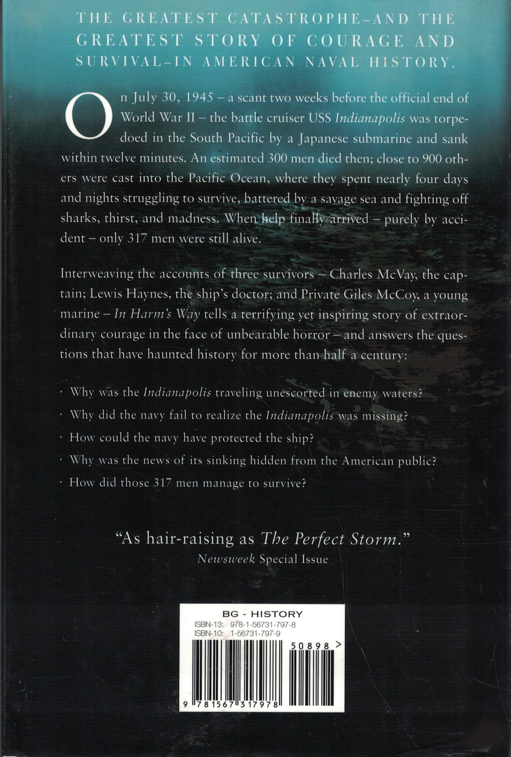 In Harm's Way: The Sinking of the USS Indianapolis and the Extraordinary Story of Its Survivors