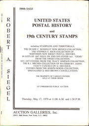 United States Postal History & 19th Century Stamps (Stamp Auction Catalog)