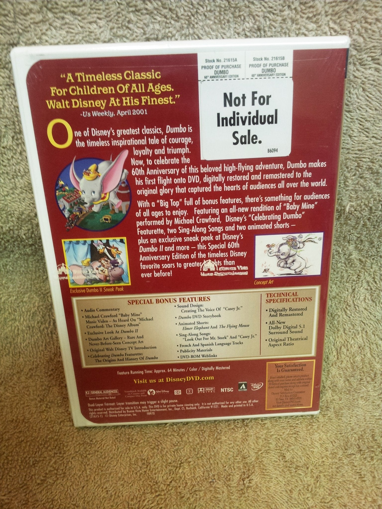 Dumbo (60th Anniversary Edition) [DVD]