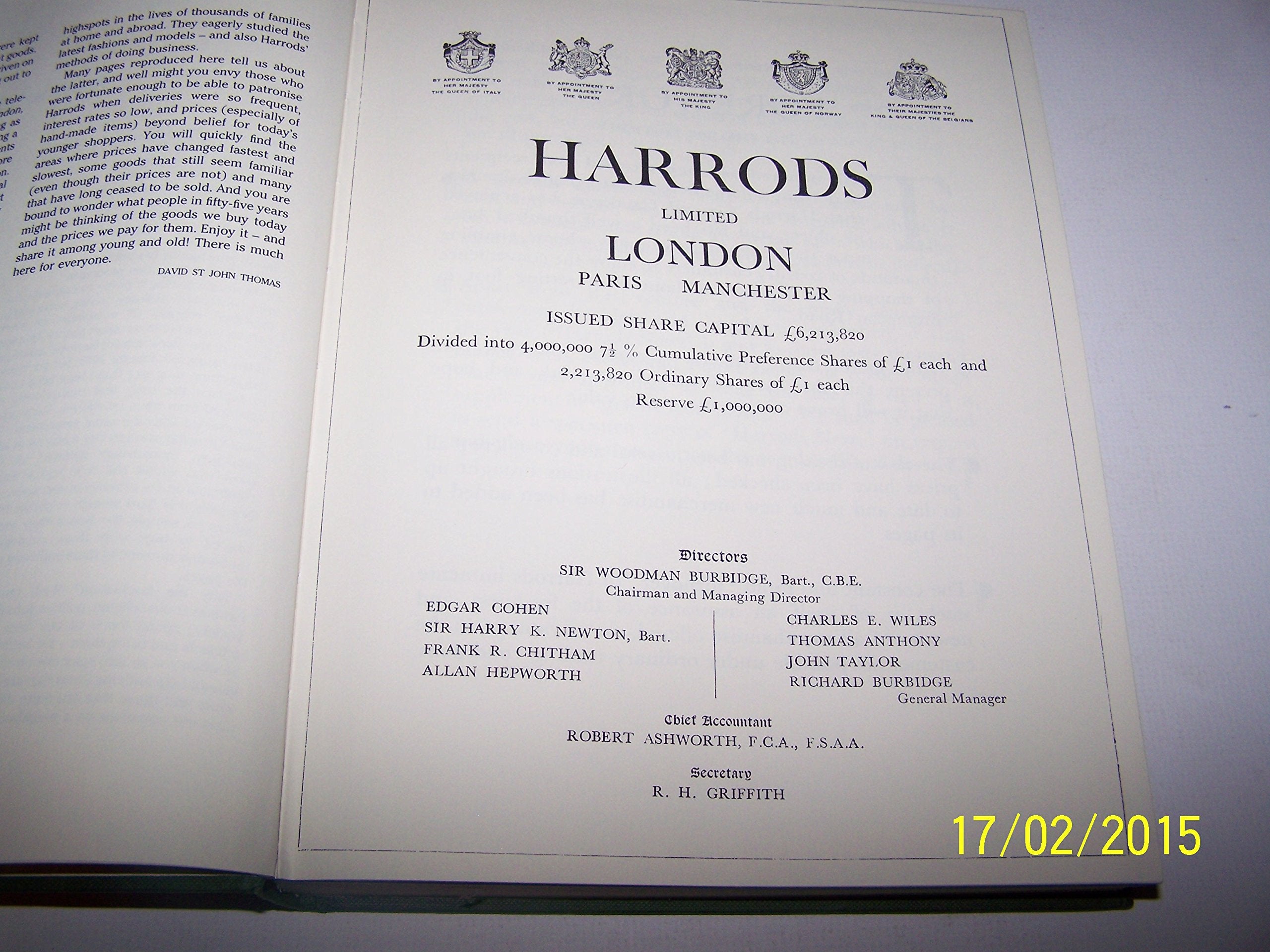 Harrods: Selection from Harrods General Catalogue 1929