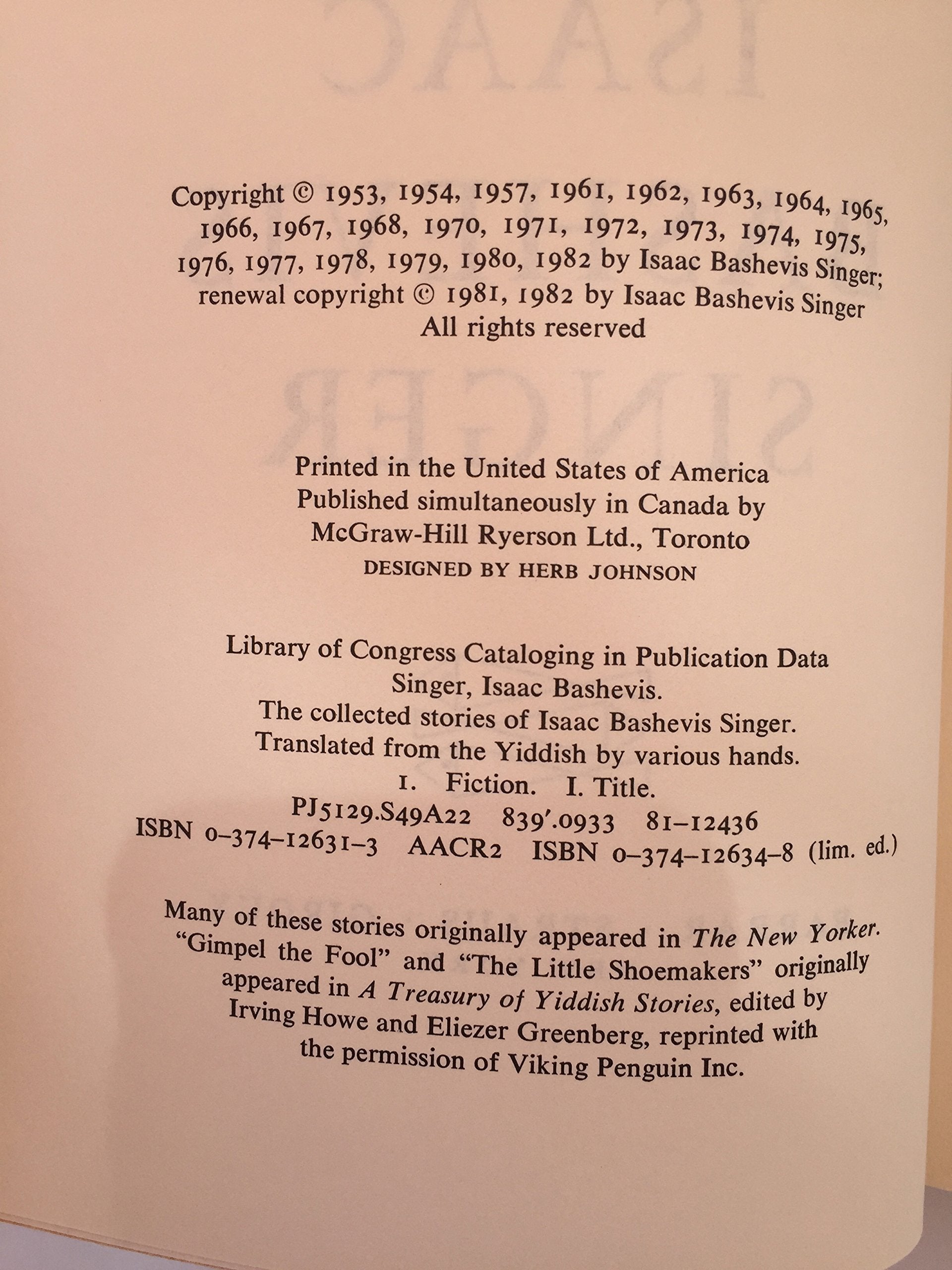 The Collected Stories of Isaac Bashevis Singer (English and Yiddish Edition)
