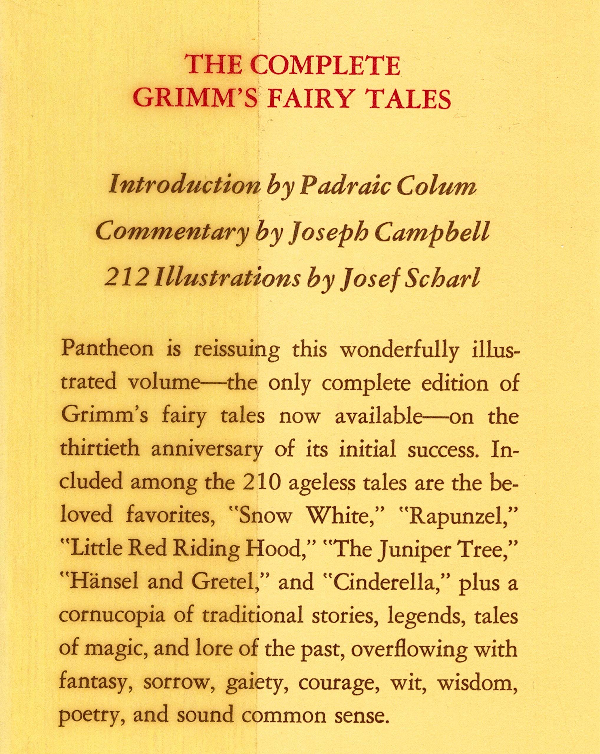 The Complete Grimm's Fairy Tales (Pantheon Fairy Tale and Folklore Library)