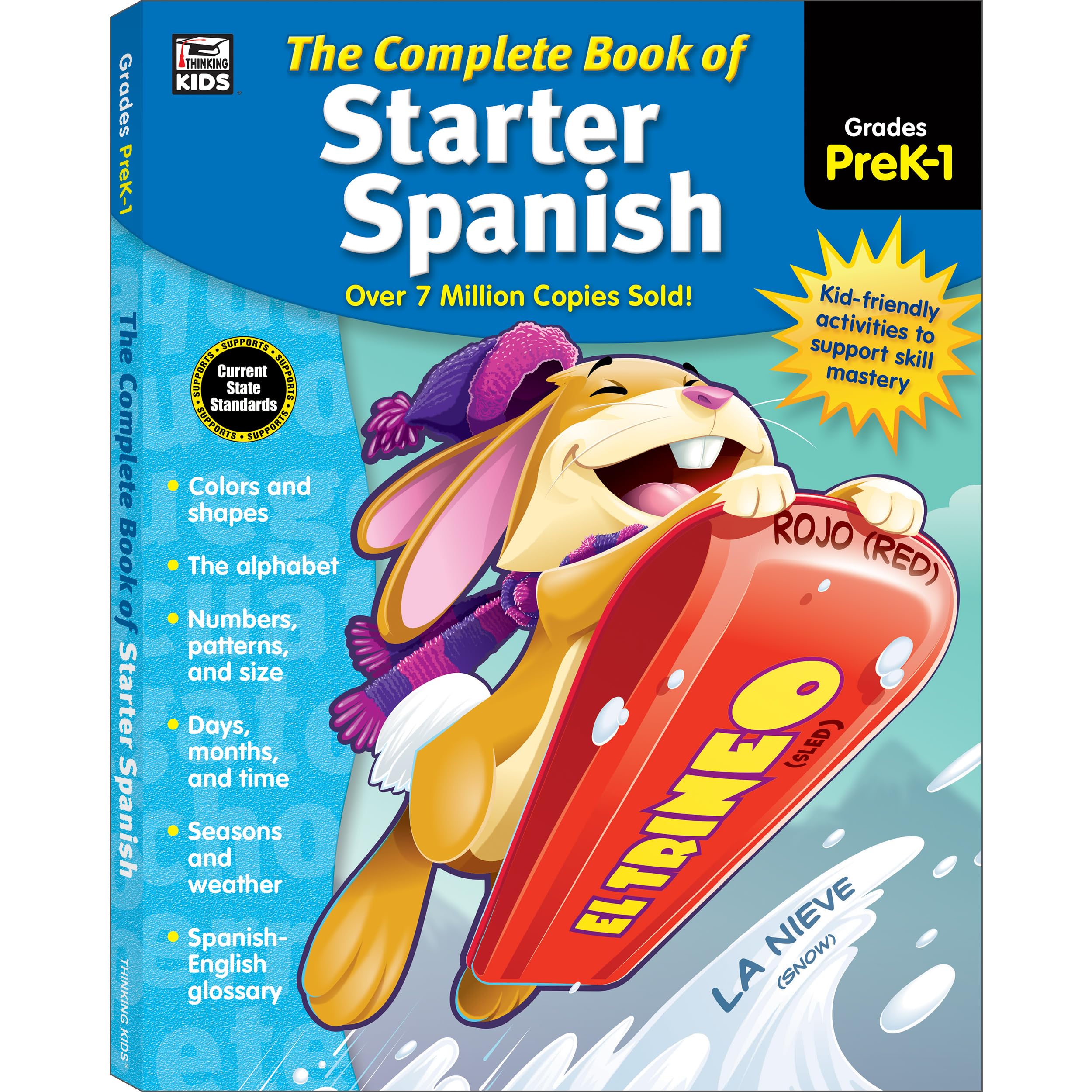 The Complete Book of Starter Spanish Workbook, Alphabet, Numbers, Colors, Shapes, and More Vocabulary, Preschool, Kindergarten, and 1st Grade Language Learning Activities
