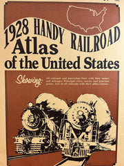 1928 Handy Railroad Atlas of the United States, Showing: All Rairoads and Interurban Lines with Their Names and Mileages, and Abbreviations.