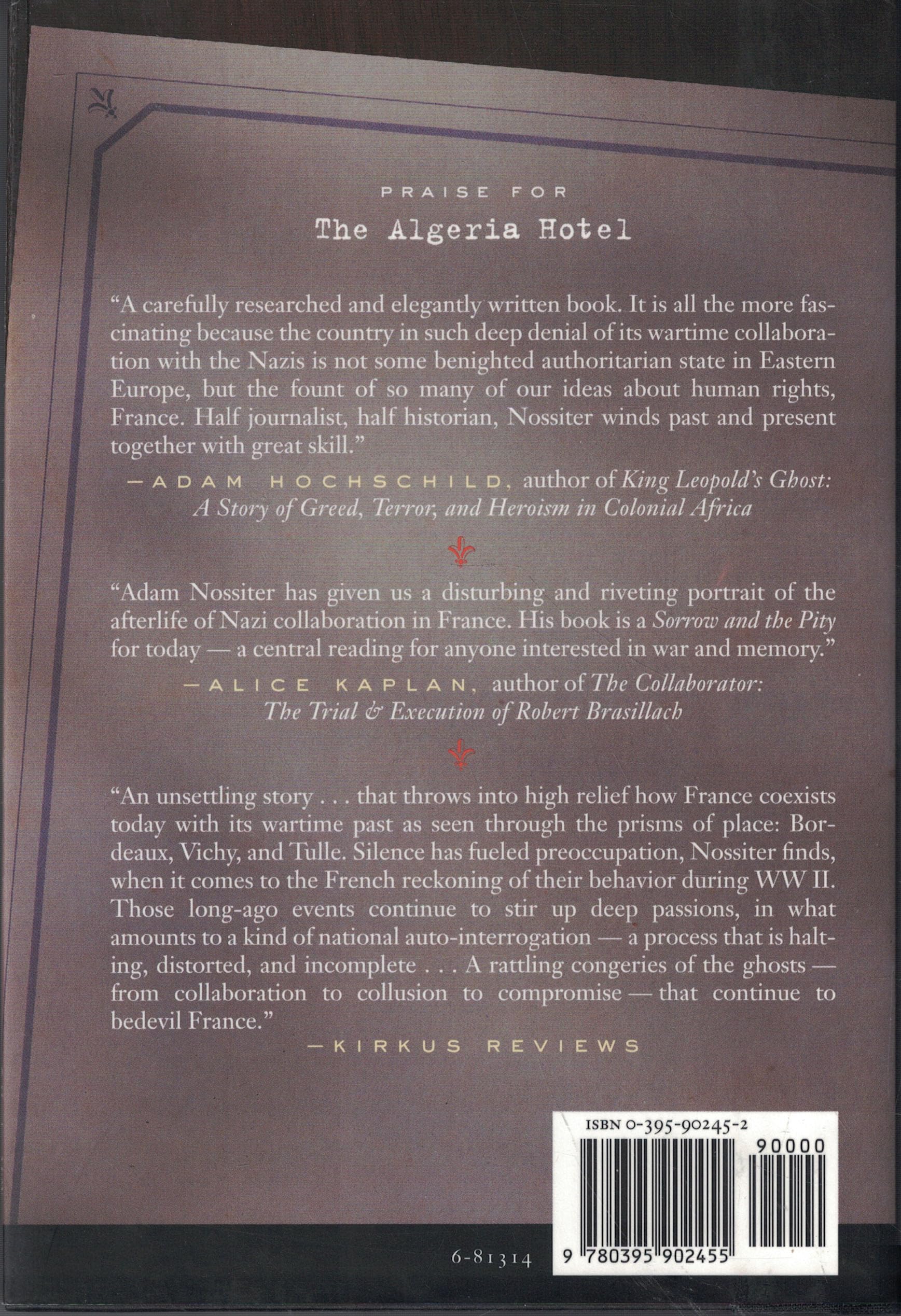 The Algeria Hotel: France, Memory, and the Second World War
