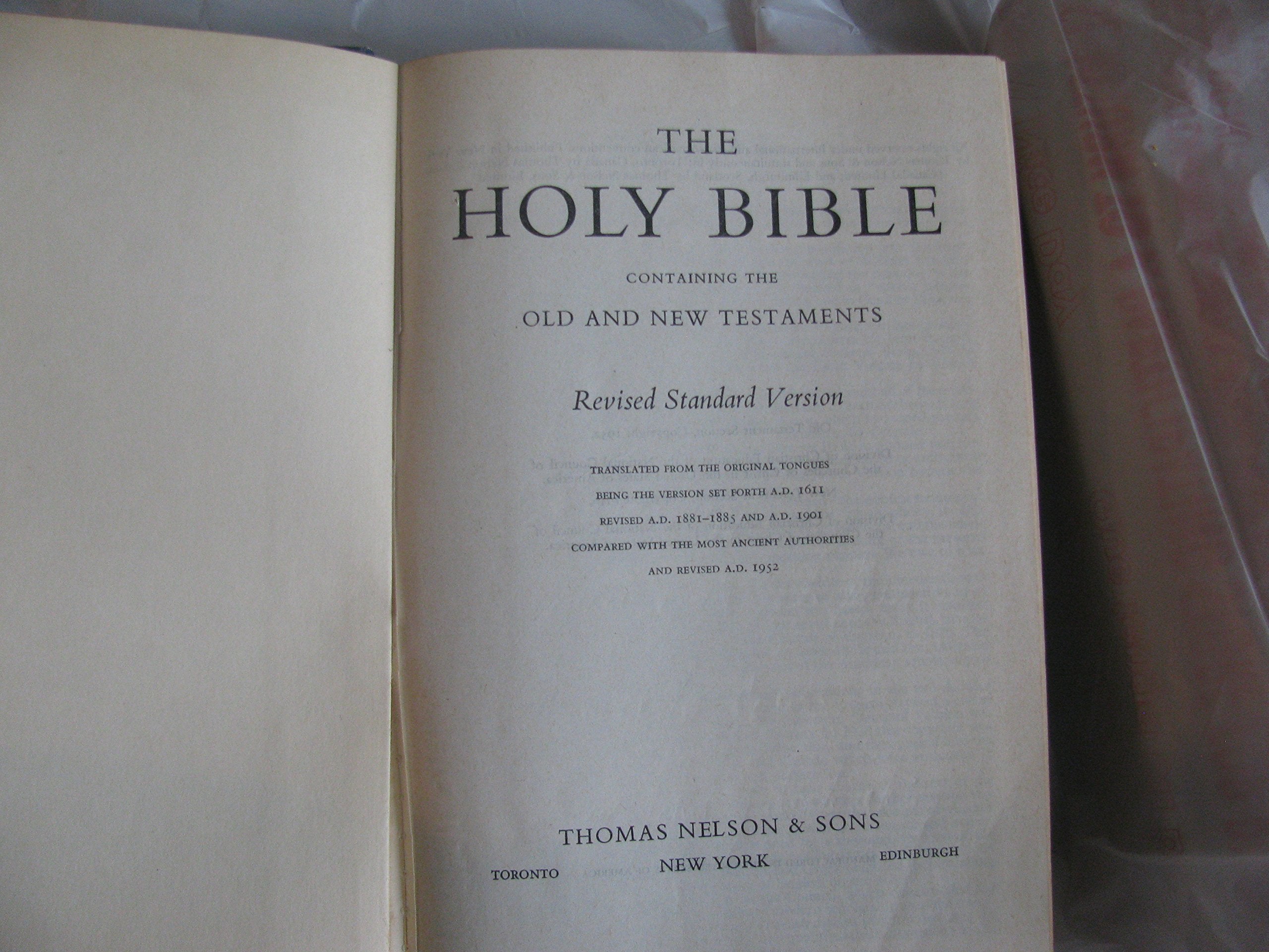 1952 Revised Standard Version Holy Bible