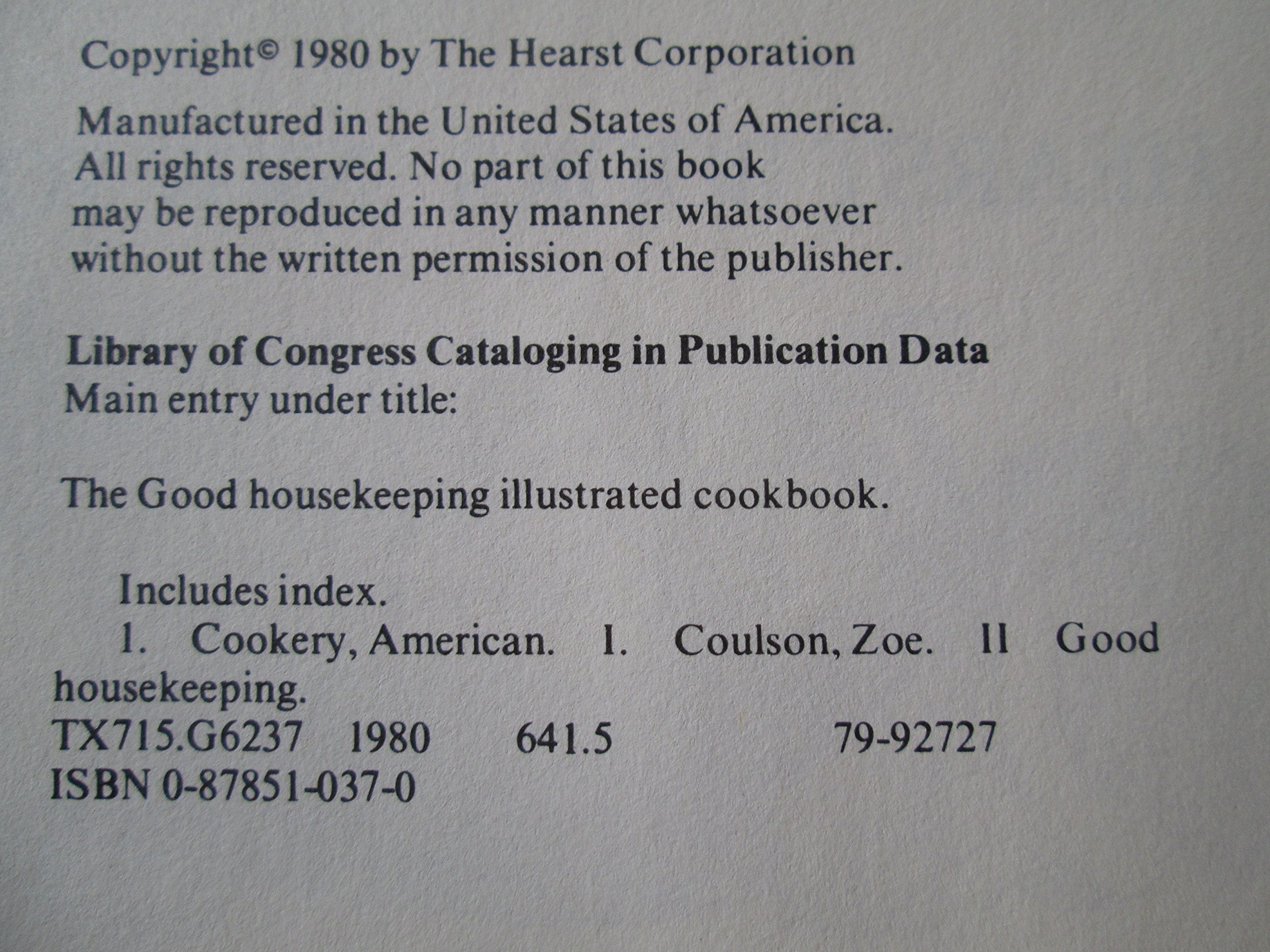 Good Housekeeping Illustrated Cookbook [Hardcover]