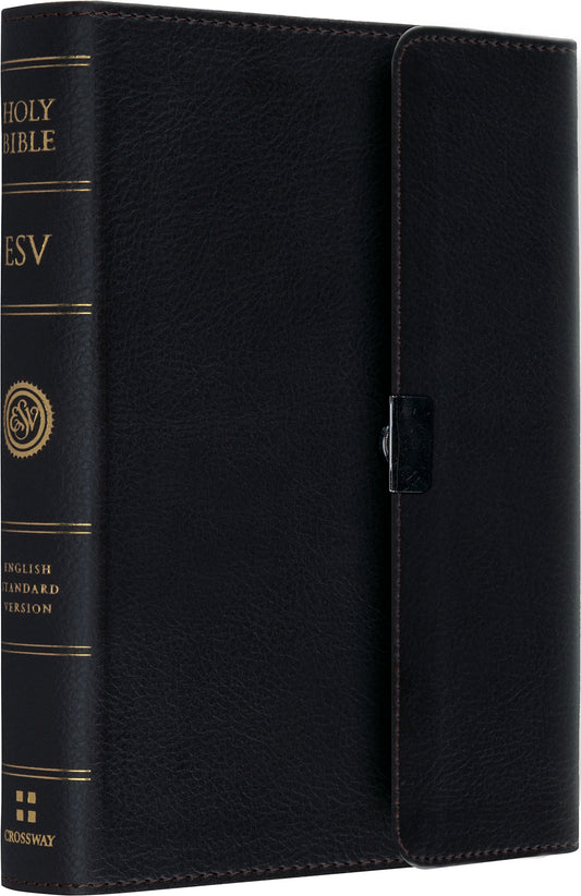 ESV English Standard Version Large Print Bible Premium Bonded Leather, Black, Red Letter Text English Language Anonymous