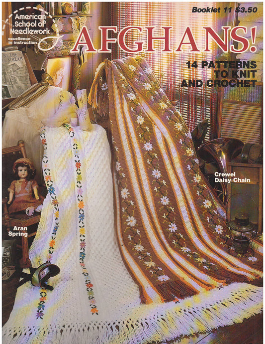 Afghans 14 Patterns to Knit and Crochet American School of Needlework, Booklet 11 [Paperback] Elizabeth Graham