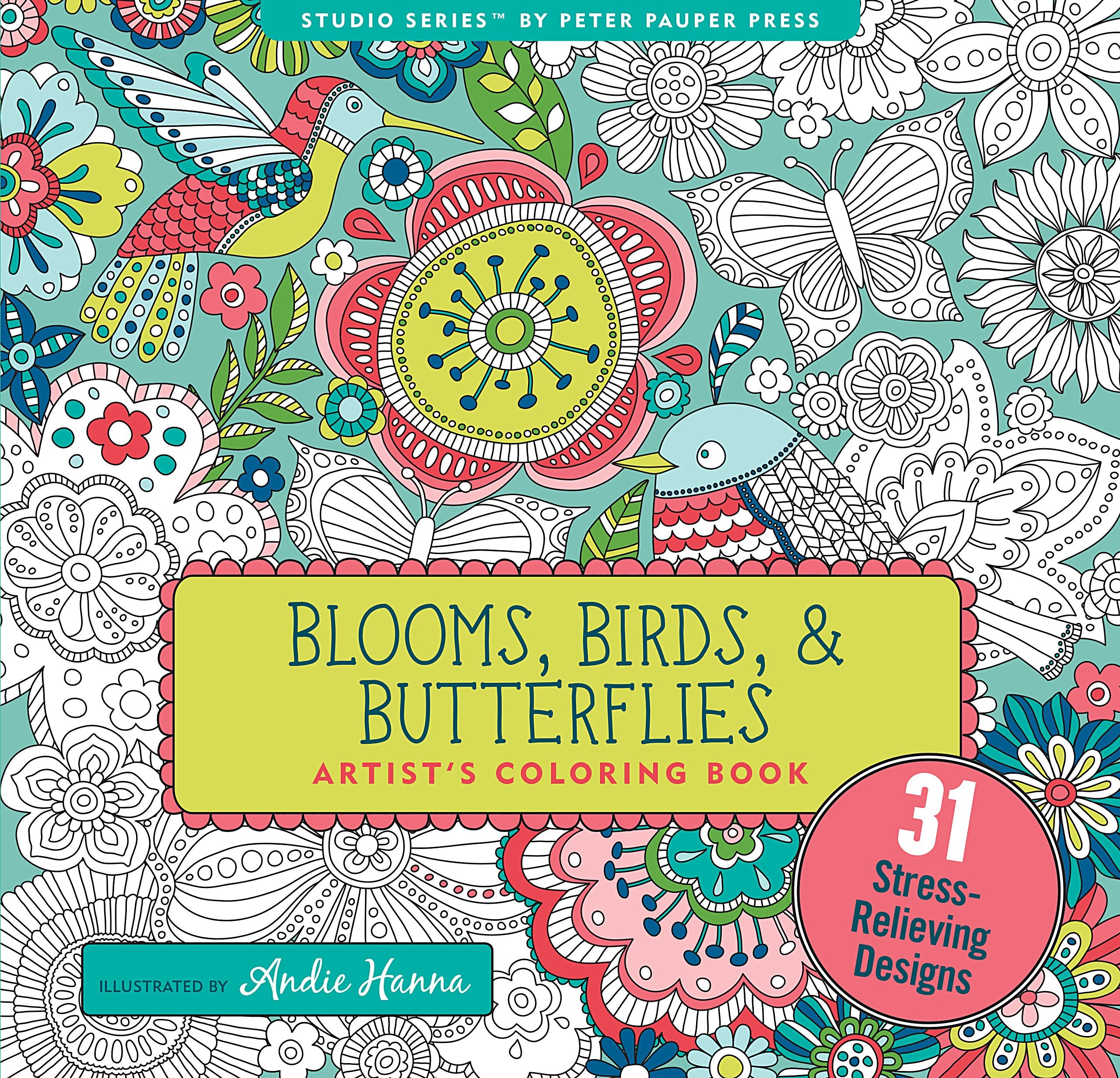 Blooms, Birds, & Butterflies (Studio Series Artist's Coloring Book)