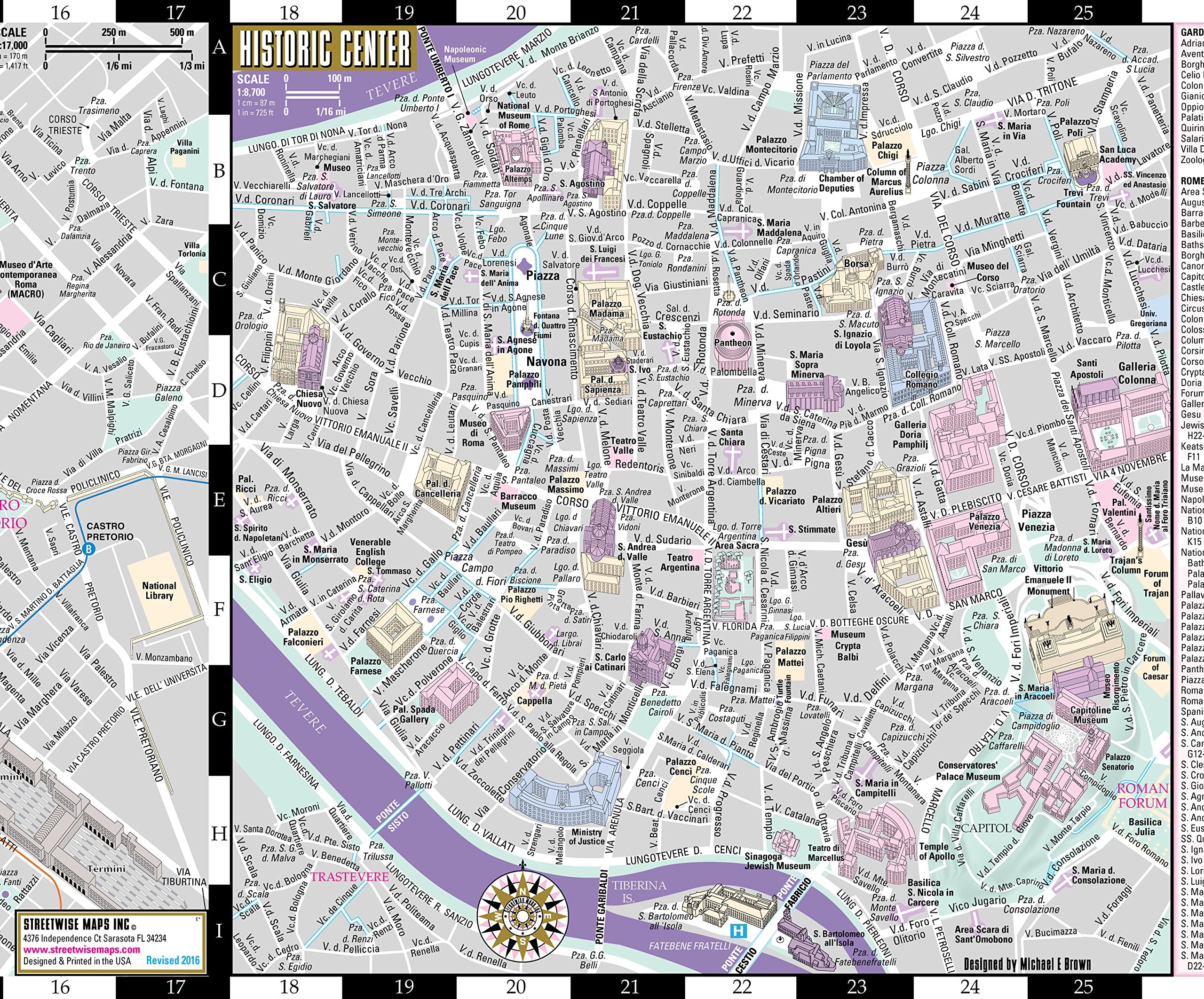 Streetwise Rome Map - Laminated City Center Street Map of Rome, Italy - Folding pocket size travel map with metro map, subway