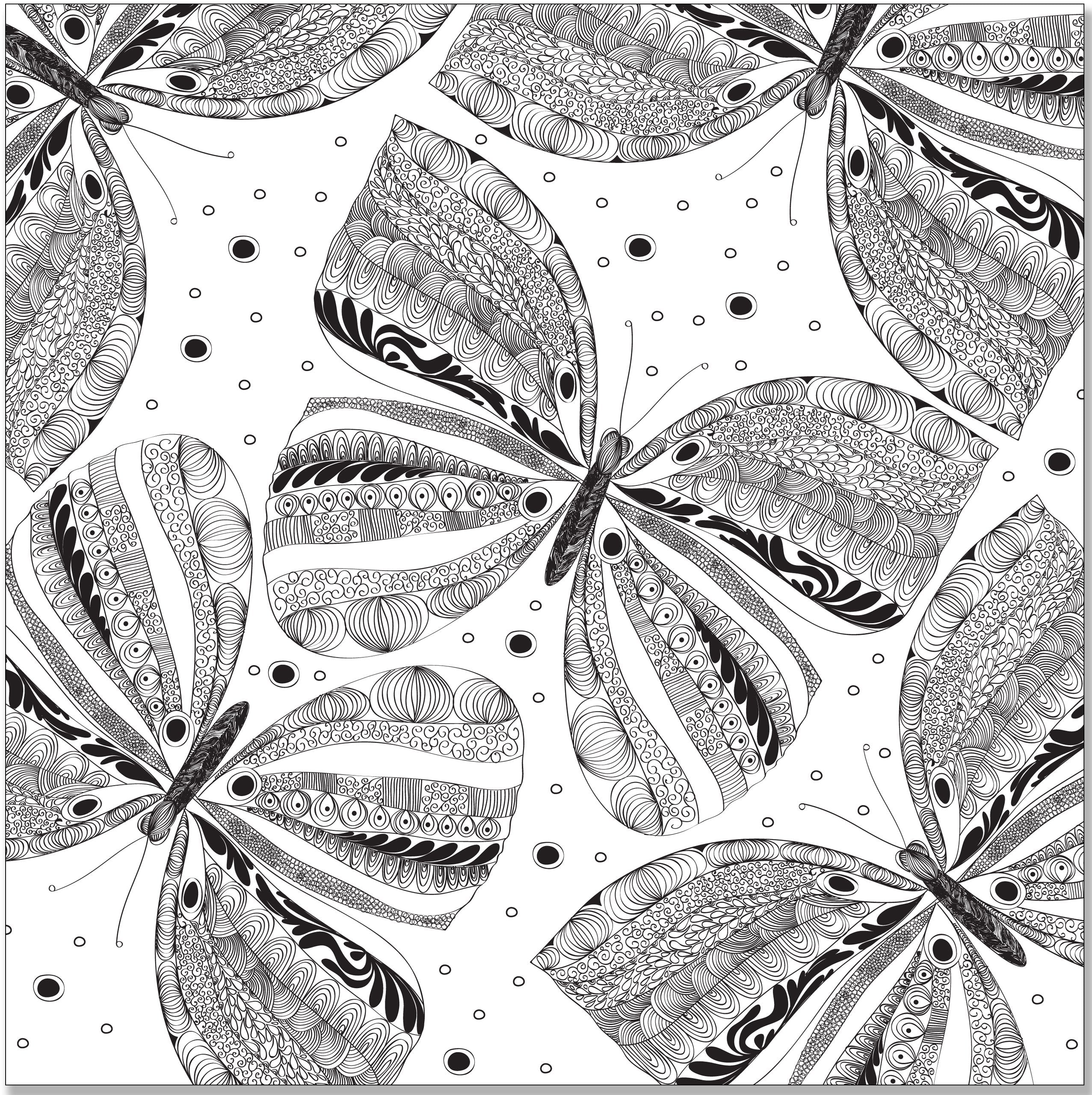 Butterfly Designs Adult Coloring Book (31 stress-relieving designs) (Studio)