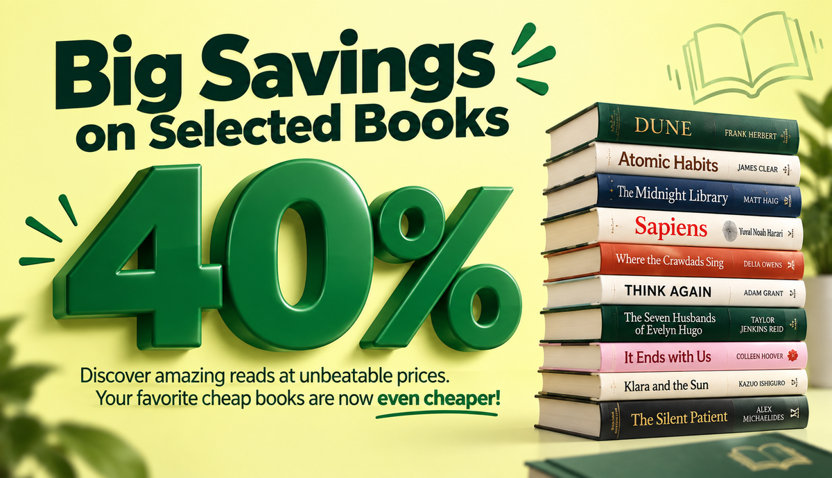 Big savings on selected books, 40% off